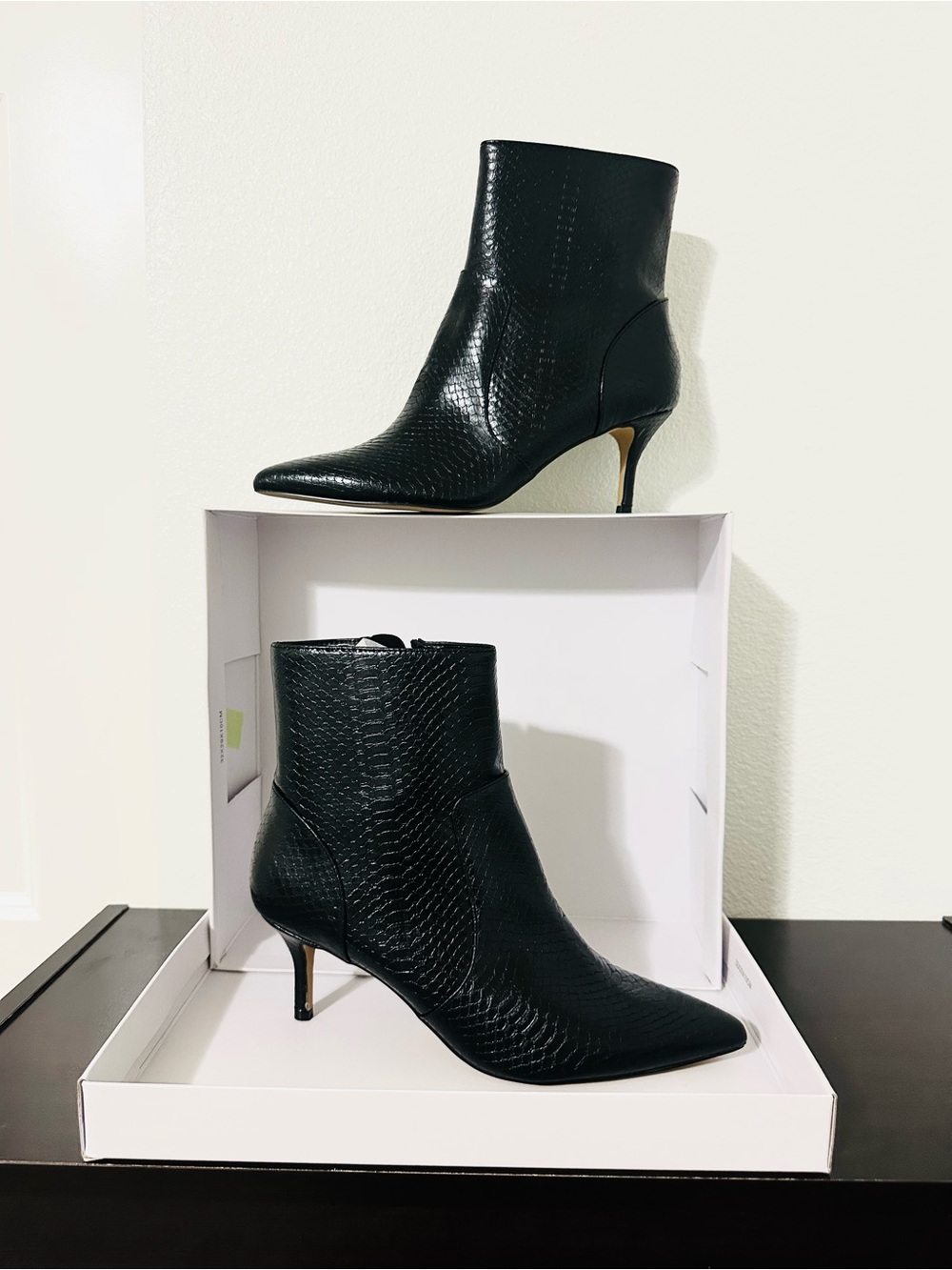 Rebecca Minkoff Denise Snake Print Stiletto Heel Booties Size 8.5 NWT